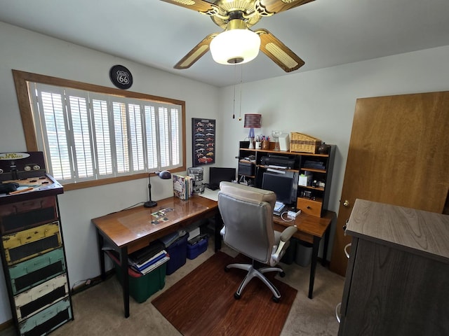 4910 143rd Pl, Midlothian, IL 60445 - home office with carpet and ceiling fan