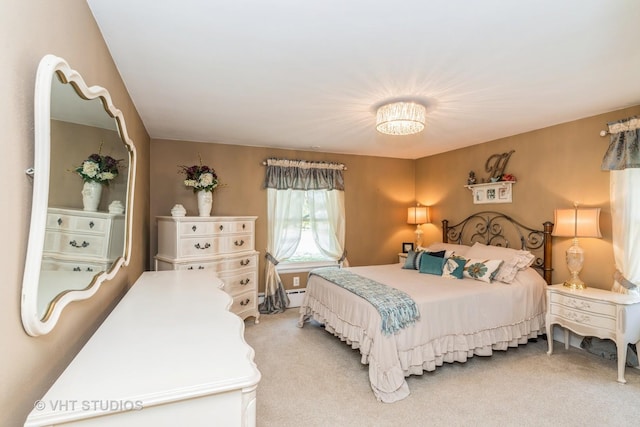 7807 Pershing Blvd, Kenosha, WI 53142 - bedroom with light colored carpet and a baseboard radiator