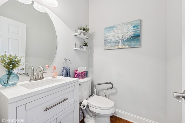 13008 Rockfish Ln, Plainfield, IL 60585 - half bathroom featuring vanity and wood finished floors