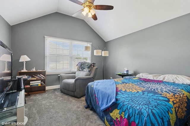 13008 Rockfish Ln, Plainfield, IL 60585 - bedroom with carpet, lofted ceiling, and ceiling fan