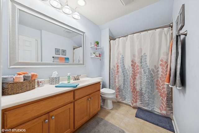 13008 Rockfish Ln, Plainfield, IL 60585 - bathroom featuring vanity, tile patterned flooring, and curtained shower