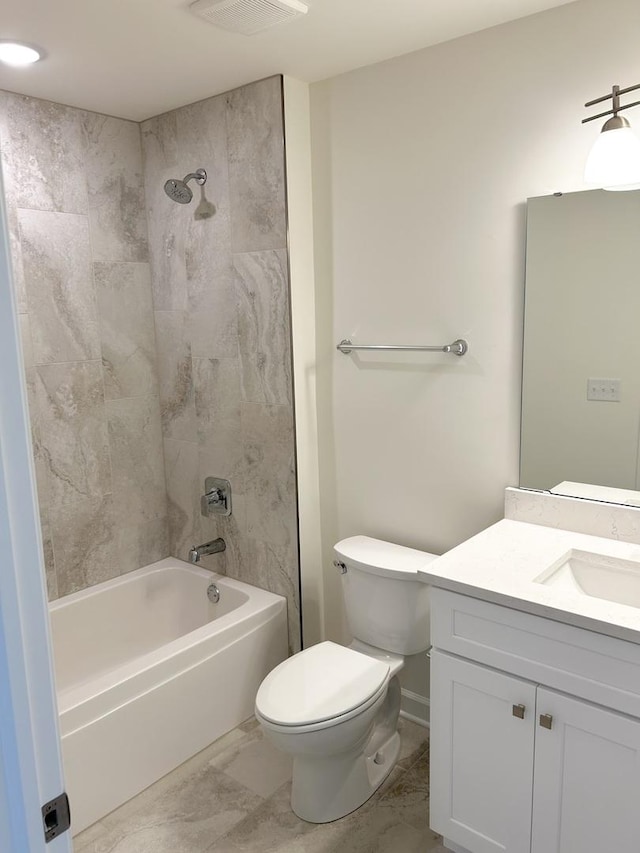 5400 135th St Unit 5406, Crestwood, IL 60418 - full bath featuring vanity, washtub / shower combination, and marble finish floors