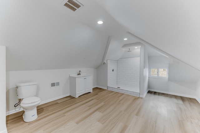 7955 S May St, Chicago, IL 60620 - bonus room with light wood-style flooring, baseboards, lofted ceiling, recessed lighting, and a sink