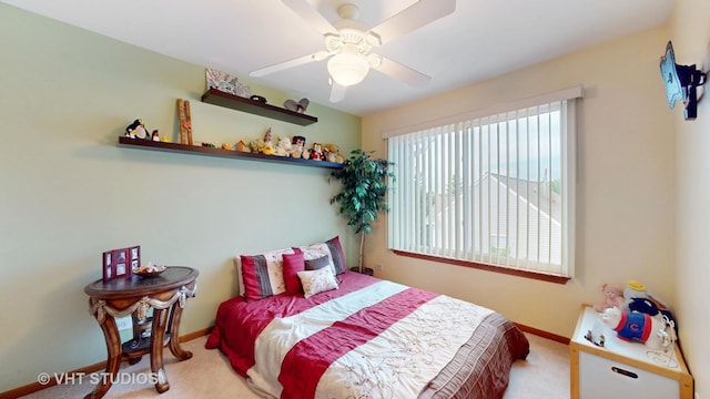 2834 Shelly Ln, Aurora, IL 60504 - bedroom with carpet flooring, baseboards, and ceiling fan