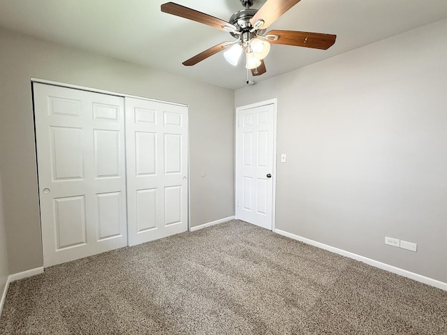 14334 Ridgeway Ave, Midlothian, IL 60445 - unfurnished bedroom with carpet flooring, a closet, and a ceiling fan