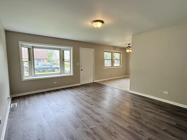 14334 Ridgeway Ave, Midlothian, IL 60445 - entryway featuring dark wood-type flooring and ceiling fan