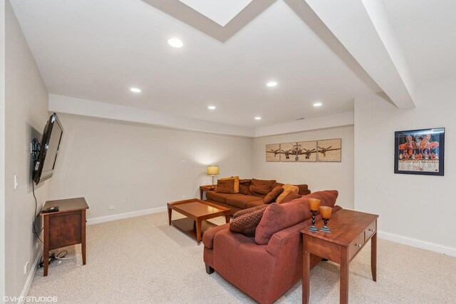 1219 Parkside Ln, Deerfield, IL 60015 - living room featuring light colored carpet and recessed lighting