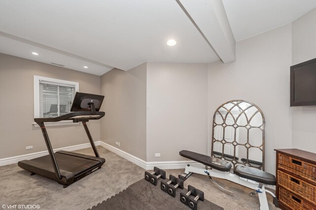 1219 Parkside Ln, Deerfield, IL 60015 - workout room with carpet floors and recessed lighting