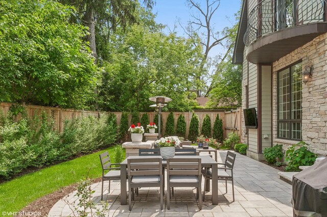 1219 Parkside Ln, Deerfield, IL 60015 - patio / terrace featuring a patio area, outdoor dining area, and a fenced backyard