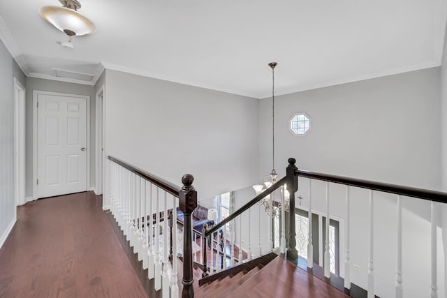 4227 N Walnut Ave, Arlington Heights, IL 60004 - staircase with wood finished floors and ornamental molding