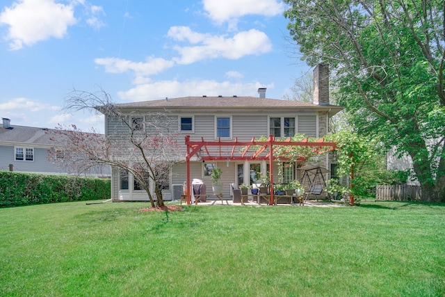 4227 N Walnut Ave, Arlington Heights, IL 60004 - back of property featuring a pergola, a patio area, a chimney, and outdoor lounge area