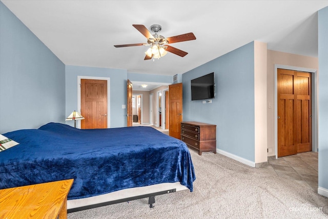 431 Blue Ridge Ct, Oswego, IL 60543 - carpeted bedroom featuring baseboards and a ceiling fan