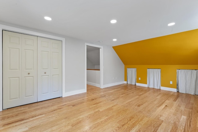 1046 N Riverside Dr, Momence, IL 60954 - bonus room with light wood-type flooring, recessed lighting, and vaulted ceiling