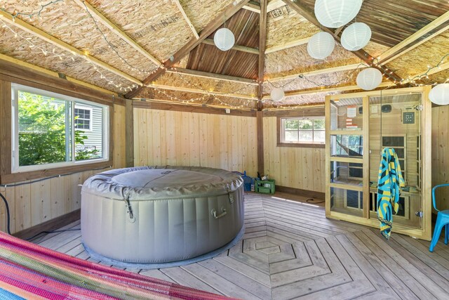 1046 N Riverside Dr, Momence, IL 60954 - wooden deck featuring an indoor hot tub and a gazebo