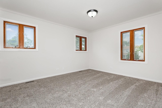 1500 Bunescu Ln, Buffalo Grove, IL 60089 - empty room featuring plenty of natural light, ornamental molding, carpet, and baseboards