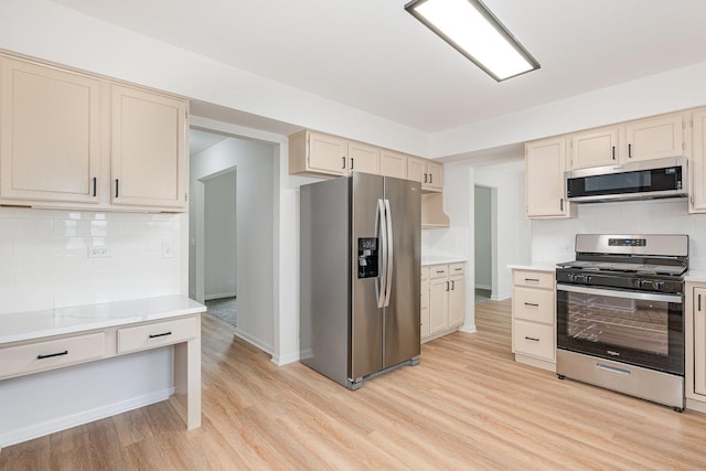 1500 Bunescu Ln, Buffalo Grove, IL 60089 - kitchen with appliances with stainless steel finishes, light wood-style floors, and decorative backsplash