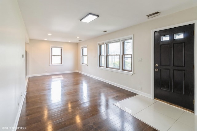 1678 Pratt Ave, Des Plaines, IL 60018 - foyer with dark wood finished floors, baseboards, and recessed lighting