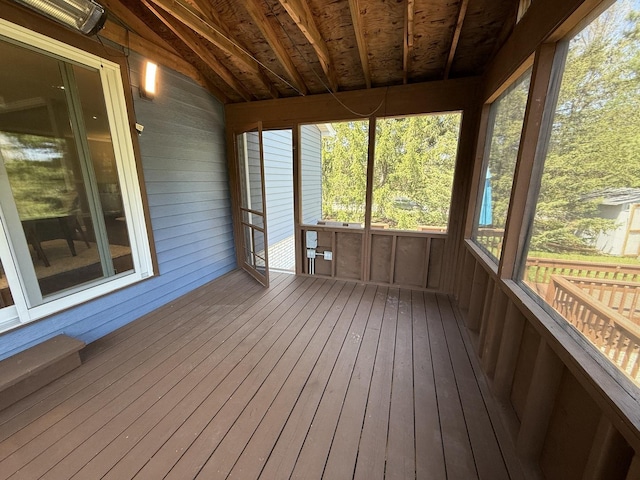 11 S Roberts Rd, Inverness, IL 60067 - unfurnished sunroom featuring vaulted ceiling