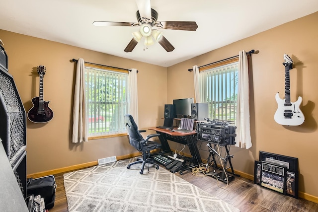 9001 Mobile Ave, Oak Lawn, IL 60453 - office with wood finished floors and a ceiling fan