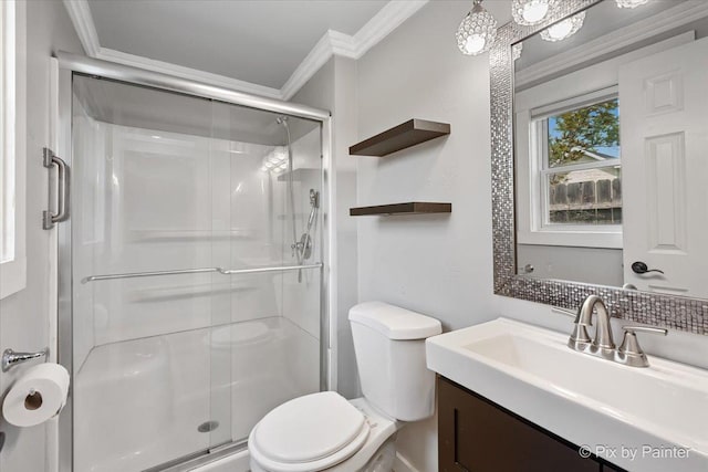 5502 Thelen Ave, Mchenry, IL 60050 - full bath featuring ornamental molding, a stall shower, and vanity