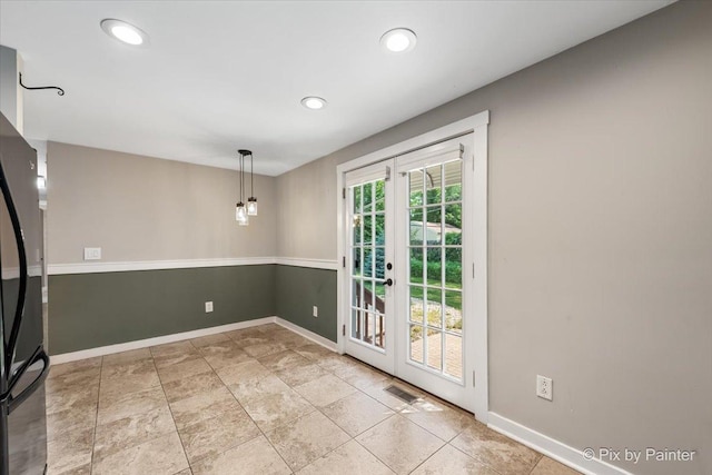 5502 Thelen Ave, Mchenry, IL 60050 - unfurnished dining area with french doors and recessed lighting