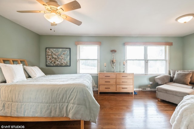 10901 W 131st St, Orland Park, IL 60467 - bedroom with dark wood-style flooring and a ceiling fan