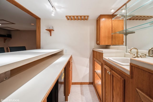 10901 W 131st St, Orland Park, IL 60467 - bathroom featuring vanity, tile patterned floors, recessed lighting, and track lighting