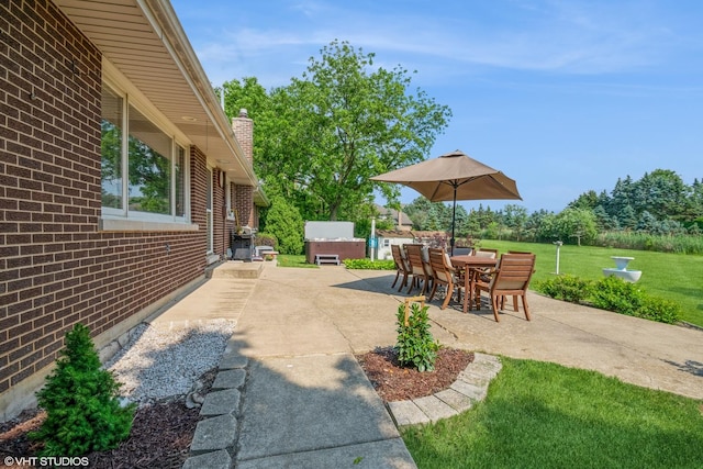 10901 W 131st St, Orland Park, IL 60467 - view of patio / terrace with a grill, outdoor dining area, and a hot tub