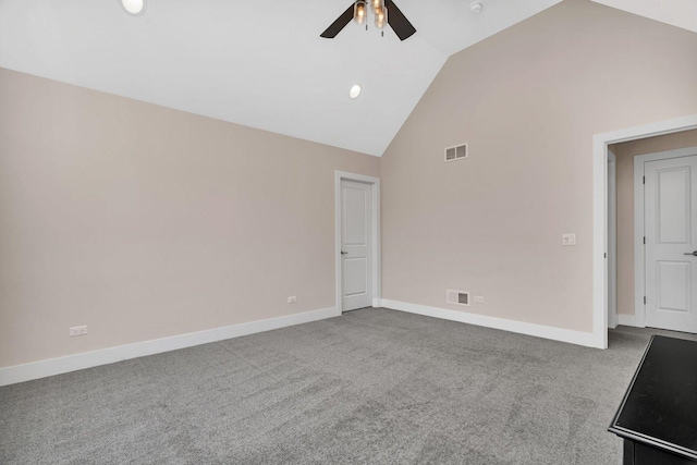 20111 N Woodland Cir, Mokena, IL 60448 - unfurnished room featuring carpet floors, a ceiling fan, recessed lighting, and high vaulted ceiling