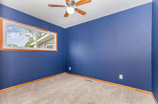 1220 Highland Ave, Lockport, IL 60441 - carpeted spare room with baseboards and ceiling fan