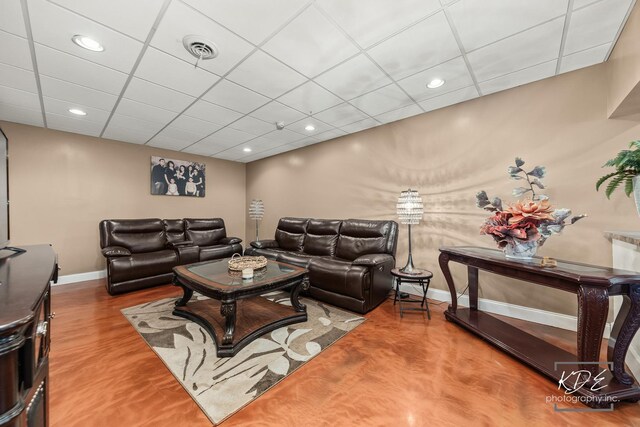 645 Saint Christopher Ct, Aurora, IL 60506 - living area featuring recessed lighting and a paneled ceiling
