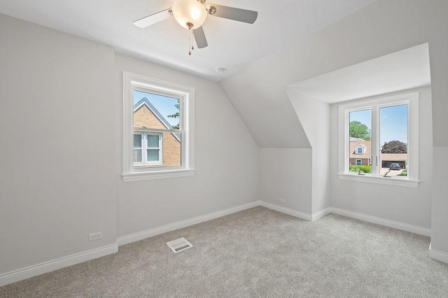 7810 N Neva Ave, Niles, IL 60714 - bonus room with carpet floors, lofted ceiling, and a ceiling fan