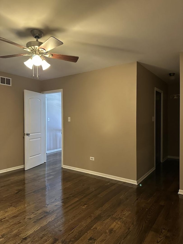 19205 Ada St, Lansing, IL 60438 - empty room featuring ceiling fan and dark wood-style floors