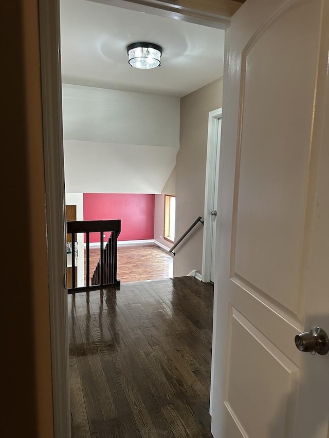 19205 Ada St, Lansing, IL 60438 - hall featuring an upstairs landing, dark wood finished floors, and baseboards