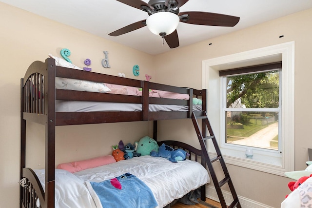 1262 N Kennedy Dr, Streamwood, IL 60107 - bedroom with ceiling fan and wood finished floors