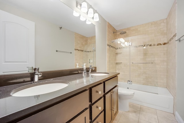 200 N Dearborn St Unit 2006, Chicago, IL 60601 - bathroom with bathing tub / shower combination, double vanity, and tile patterned flooring