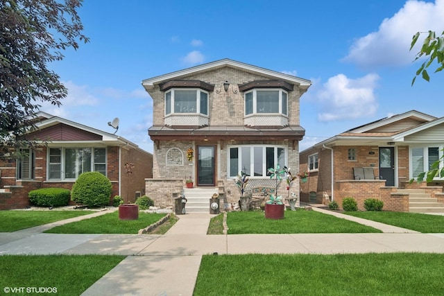 7032 W 63rd Pl, Chicago, IL 60638 - view of front facade featuring a front lawn and brick siding