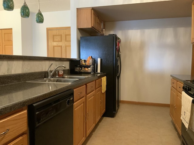 6560 W Diversey Ave Unit 417, Chicago, IL 60707 - kitchen with black appliances and dark countertops