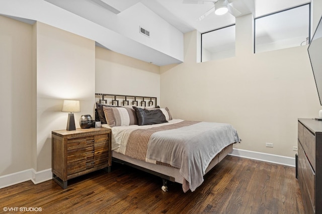 165 N Canal St Unit 1231, Chicago, IL 60606 - bedroom featuring dark wood-style flooring and a ceiling fan