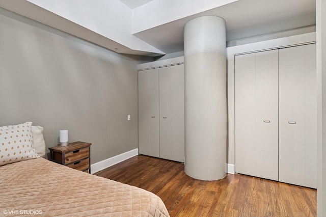 165 N Canal St Unit 1231, Chicago, IL 60606 - bedroom with two closets and wood finished floors