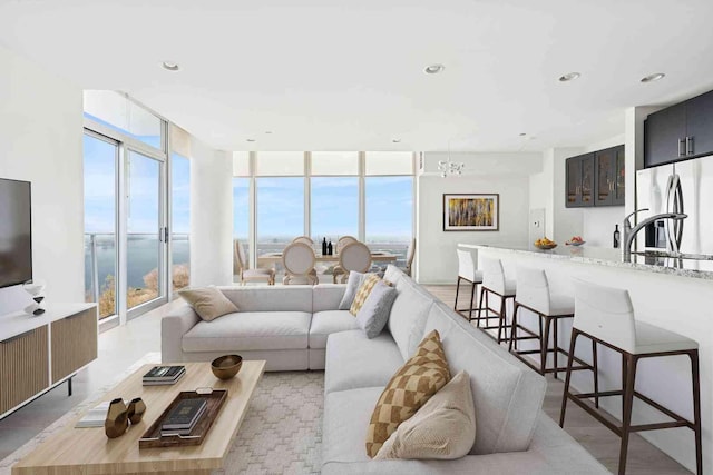 737 W Washington Blvd Unit 3308, Chicago, IL 60661 - living room with expansive windows and recessed lighting