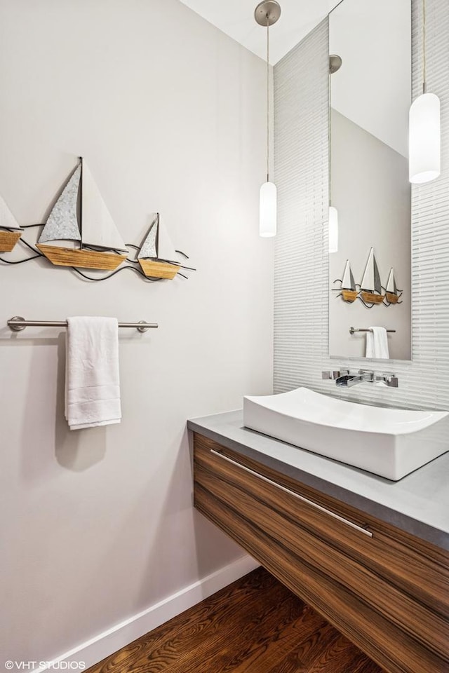 874 N Marshfield Ave Unit 1, Chicago, IL 60622 - bathroom featuring wood finished floors and vanity