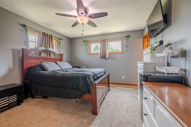 107 W 10th St, Gridley, IL 61744 - bedroom with light carpet and ceiling fan
