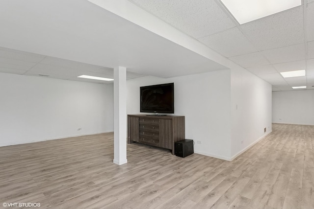 2855 Weld Rd, Elgin, IL 60124 - finished below grade area with a paneled ceiling and wood finished floors