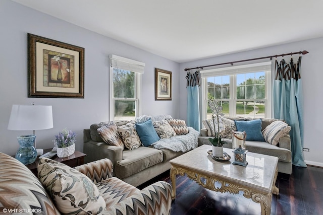 2855 Weld Rd, Elgin, IL 60124 - living room featuring dark wood-style flooring and healthy amount of natural light