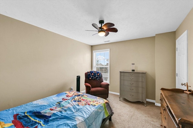 3911 Tallgrass Dr, Champaign, IL 61822 - bedroom featuring light carpet, a ceiling fan, and a textured ceiling