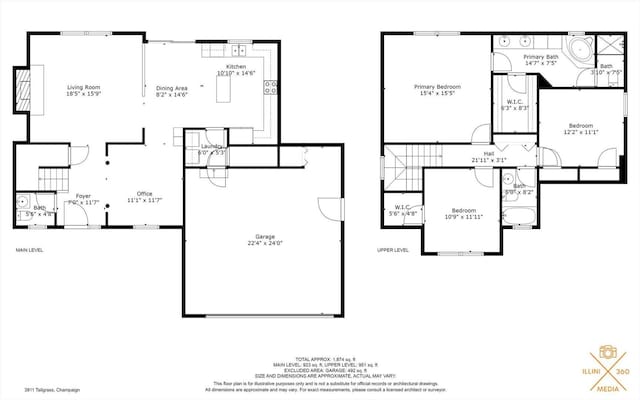 3911 Tallgrass Dr, Champaign, IL 61822 - view of floor plan / room layout