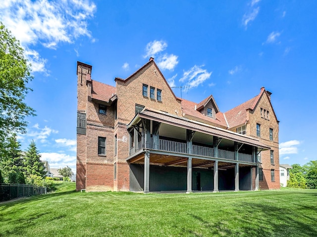 141 Loretto Ct, Wheaton, IL 60189 - back of house featuring a lawn, brick siding, and a chimney