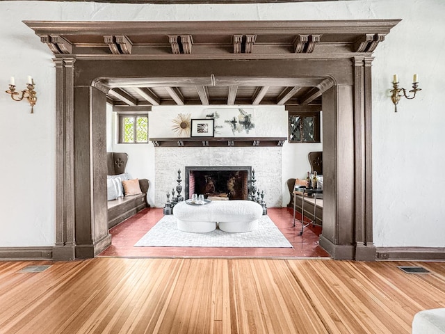 141 Loretto Ct, Wheaton, IL 60189 - living area featuring wood finished floors and a fireplace
