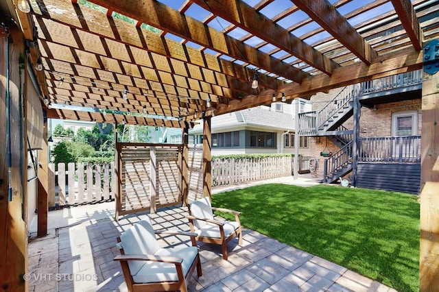 117 S Grove Ave, Oak Park, IL 60302 - view of patio / terrace featuring stairs and a pergola